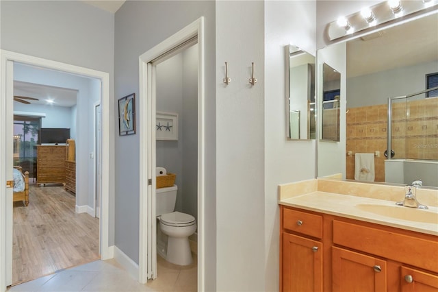 2712 Arugula Dr, North Port, FL 34289 - full bathroom with vanity, tile patterned flooring, and a tile shower