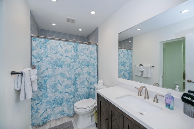 21539 Gladis Ave, Port Charlotte, FL 33952 - full bath with vanity, recessed lighting, and a shower with curtain