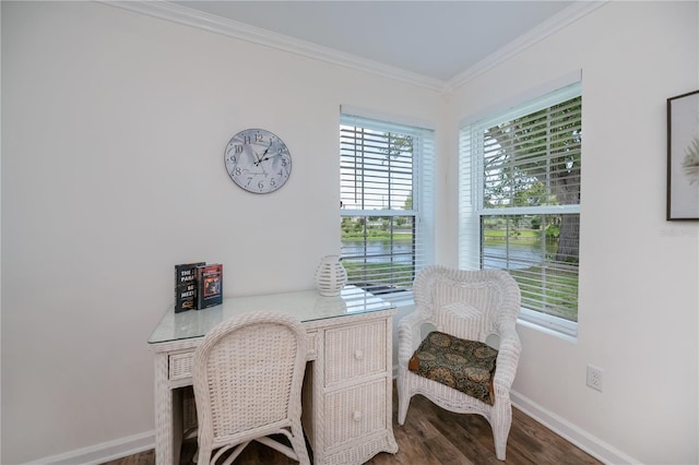 21539 Gladis Ave, Port Charlotte, FL 33952 - office area featuring crown molding and wood finished floors
