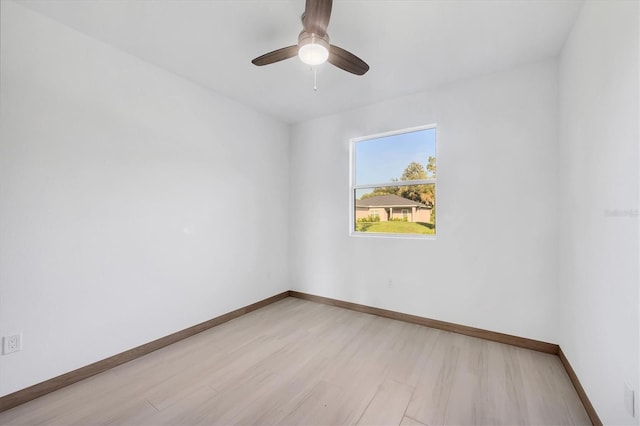 2340 Rushmore St, North Port, FL 34288 - spare room featuring ceiling fan and light wood finished floors