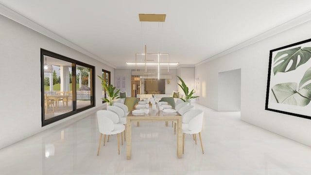 24317 Treasure Island Blvd, Punta Gorda, FL 33955 - dining area featuring ornamental molding
