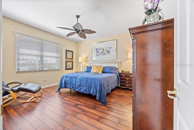 3385 Via Montana Way N, Fort Myers, FL 33917 - bedroom with wood-type flooring and a ceiling fan