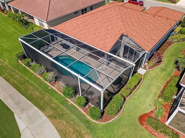 3385 Via Montana Way N, Fort Myers, FL 33917 - view from above of property with a pool area