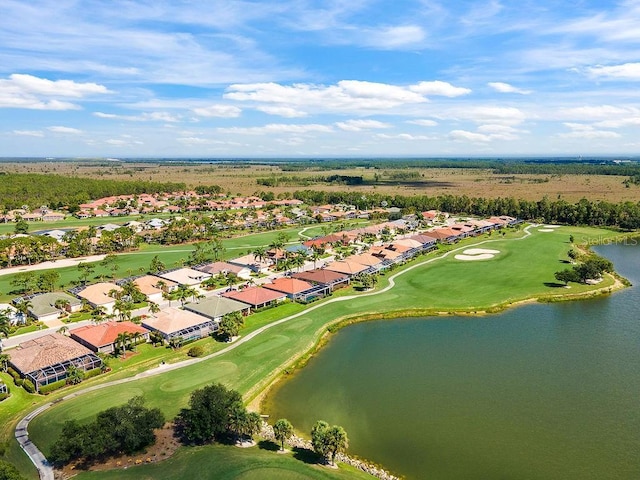 3385 Via Montana Way N, Fort Myers, FL 33917 - aerial view of residential area with a large body of water and a local golf course