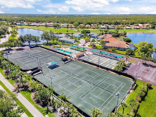 3385 Via Montana Way N, Fort Myers, FL 33917 - aerial view of residential area featuring a large body of water and a pool area