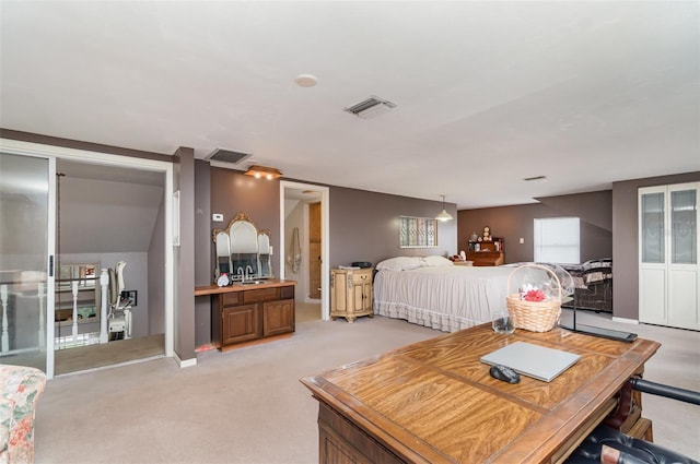 6605 NE Masters Ave, Arcadia, FL 34266 - bedroom with light colored carpet and a sink