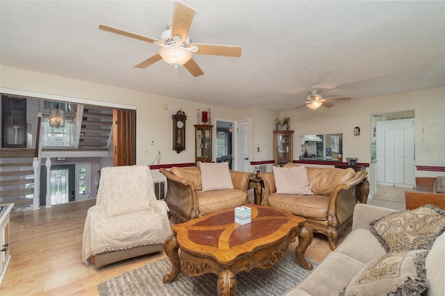 6605 NE Masters Ave, Arcadia, FL 34266 - living area with ceiling fan and light wood-style flooring