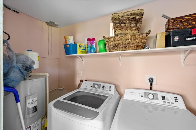 1027 Coral Ridge Dr, Punta Gorda, FL 33950 - laundry room with electric water heater and washer and dryer