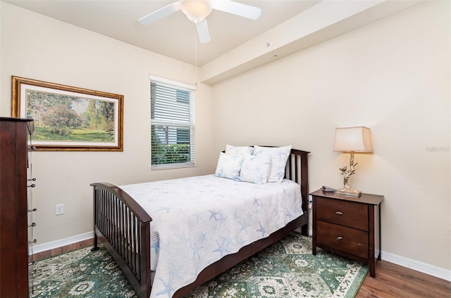 17454 Old Harmony Dr Unit 101, Fort Myers, FL 33908 - bedroom with wood finished floors and ceiling fan