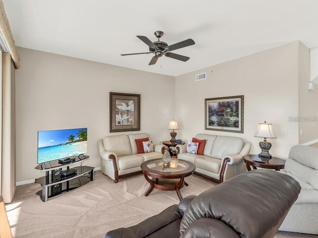14061 Brant Point Cir Unit 7206, Fort Myers, FL 33919 - living room featuring ceiling fan and carpet flooring