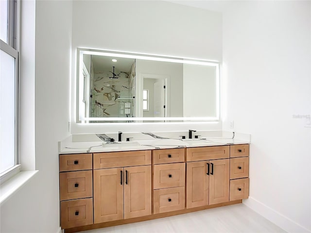 576 Mcdill Dr, Port Charlotte, FL 33953 - bathroom with double vanity and a marble finish shower