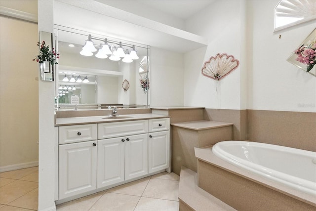2329 Como St, Port Charlotte, FL 33948 - full bathroom with tile patterned flooring, vanity, and a garden tub