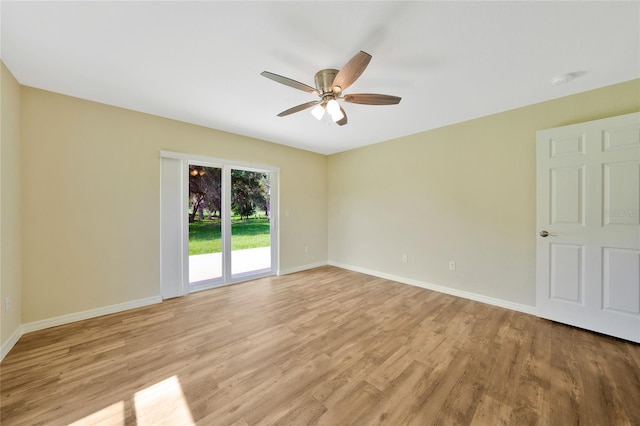 3993 NE Bobay Rd, Arcadia, FL 34266 - empty room featuring a ceiling fan and light wood-type flooring