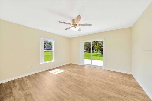 3993 NE Bobay Rd, Arcadia, FL 34266 - spare room with ceiling fan and light wood finished floors