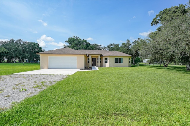 3993 NE Bobay Rd, Arcadia, FL 34266 - ranch-style home with gravel driveway, stucco siding, and an attached garage