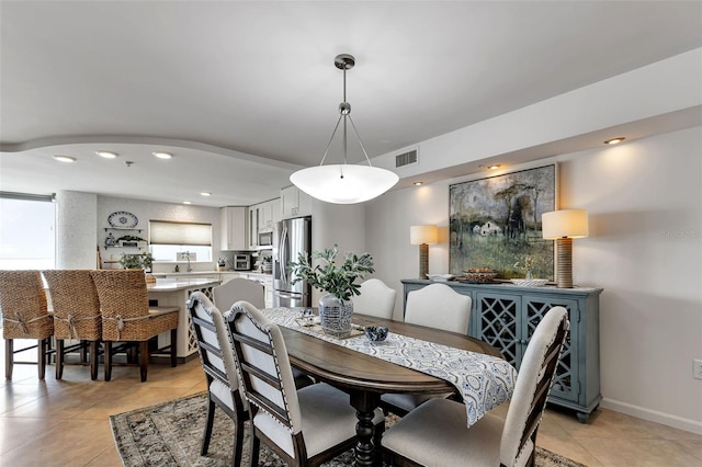 1250 W Marion Ave Unit 333, Punta Gorda, FL 33950 - dining room with light tile patterned floors and recessed lighting