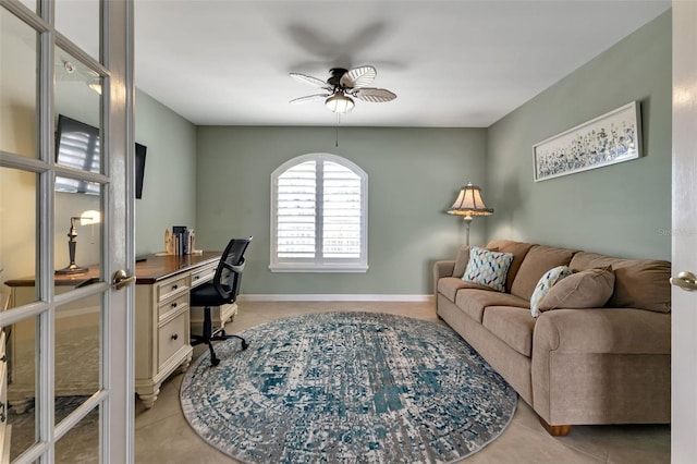 1250 W Marion Ave Unit 333, Punta Gorda, FL 33950 - office featuring a ceiling fan and light tile patterned floors