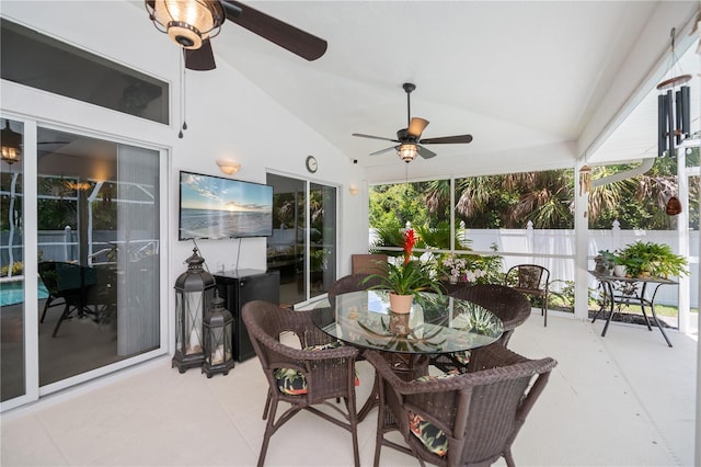 3824 Dominic St, North Port, FL 34288 - view of patio with ceiling fan and outdoor dining space