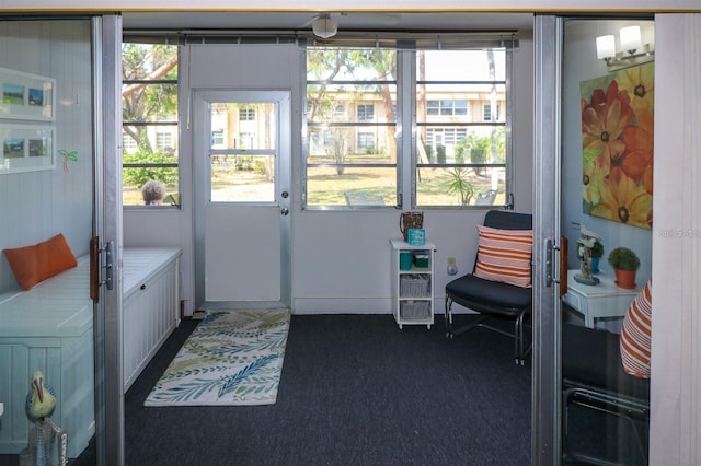 2437 Harbor Blvd Unit 114, Port Charlotte, FL 33952 - doorway with plenty of natural light and dark colored carpet