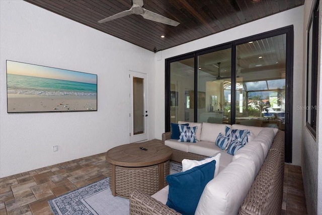 3800 Carupano Ct, Punta Gorda, FL 33950 - view of patio with a ceiling fan and outdoor lounge area