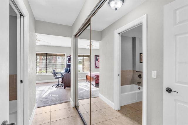 7150 Golden Eagle Ct Unit 213, Fort Myers, FL 33912 - corridor featuring an office area and light tile patterned floors