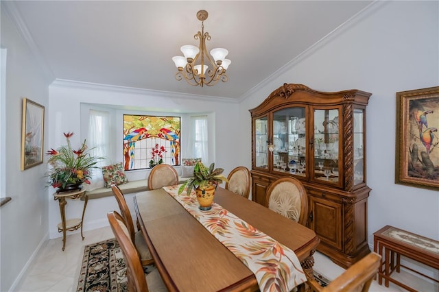 1418 Grebe Dr, Punta Gorda, FL 33950 - dining room with crown molding and a chandelier