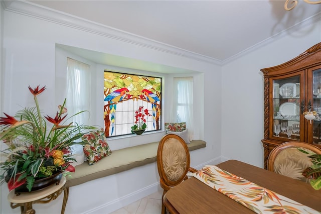 1418 Grebe Dr, Punta Gorda, FL 33950 - dining space featuring ornamental molding and baseboards