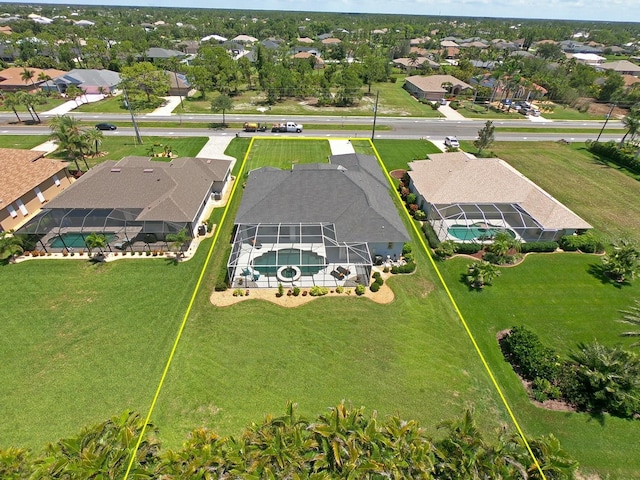 260 Rotonda Blvd E, Rotonda West, FL 33947 - aerial view of residential area featuring a pool area and property boundaries highlighted