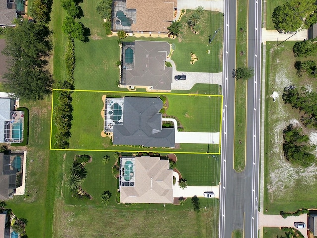 260 Rotonda Blvd E, Rotonda West, FL 33947 - aerial view of property and surrounding area with property boundaries highlighted