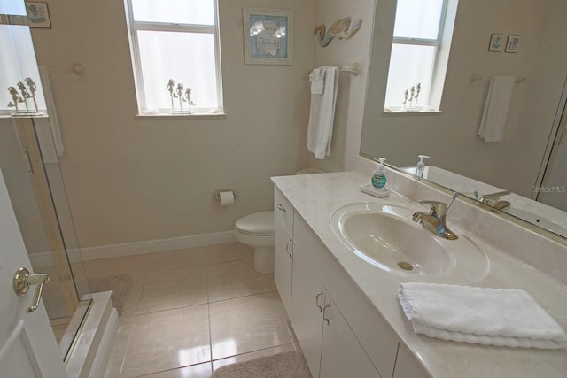 260 Rotonda Blvd E, Rotonda West, FL 33947 - full bath featuring an enclosed shower, vanity, and tile patterned floors