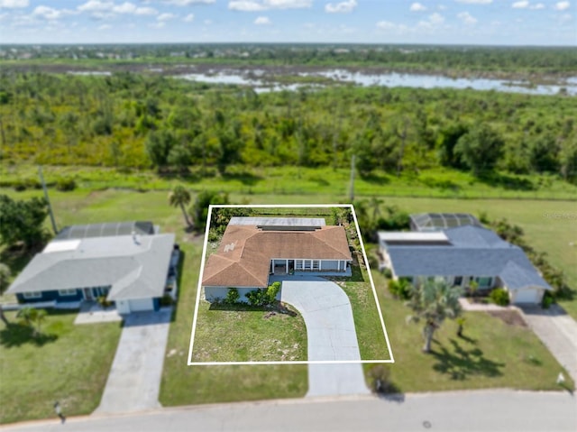 123 Annapolis Ln, Rotonda West, FL 33947 - aerial view of property's location with property boundaries highlighted and a forest