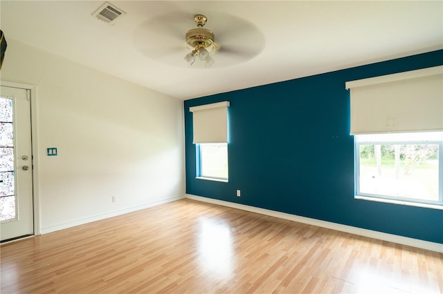 10724 SW Park Ave, Arcadia, FL 34269 - spare room featuring a ceiling fan and light wood finished floors