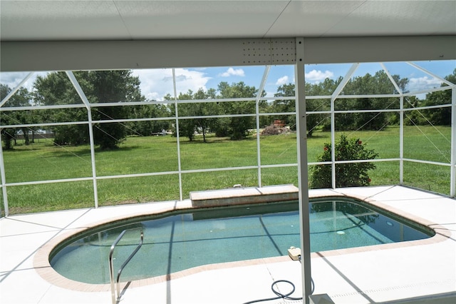 10724 SW Park Ave, Arcadia, FL 34269 - swimming pool with a lanai, a patio area, and a yard
