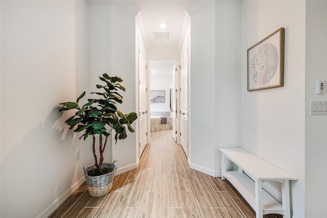 14684 Cherry Blossom Way, Punta Gorda, FL 33955 - corridor featuring wood finish floors and baseboards