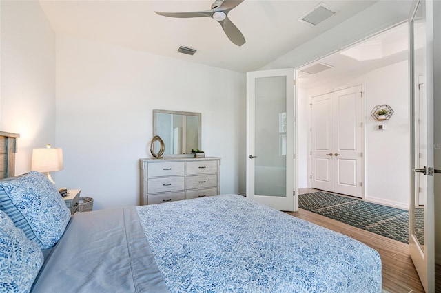 14684 Cherry Blossom Way, Punta Gorda, FL 33955 - bedroom with wood finished floors and ceiling fan