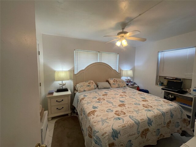 2336 Picnic St, Port Charlotte, FL 33952 - bedroom with light tile patterned flooring and a ceiling fan