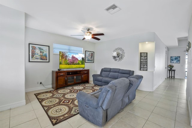 3116 SW 16th Pl, Cape Coral, FL 33914 - living room featuring ceiling fan and light tile patterned flooring