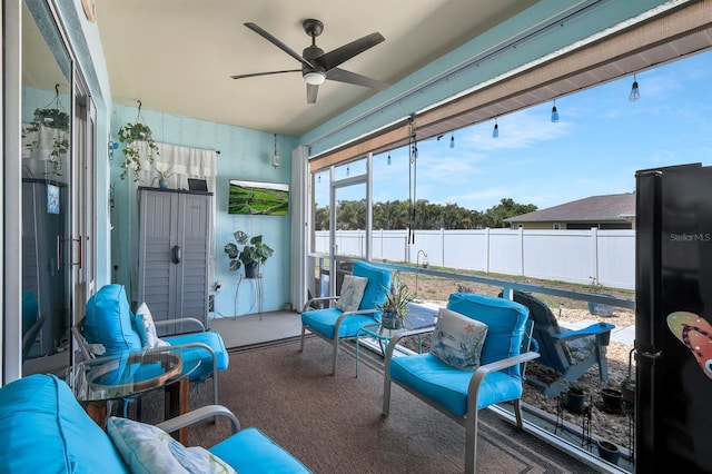 3116 SW 16th Pl, Cape Coral, FL 33914 - sunroom featuring ceiling fan