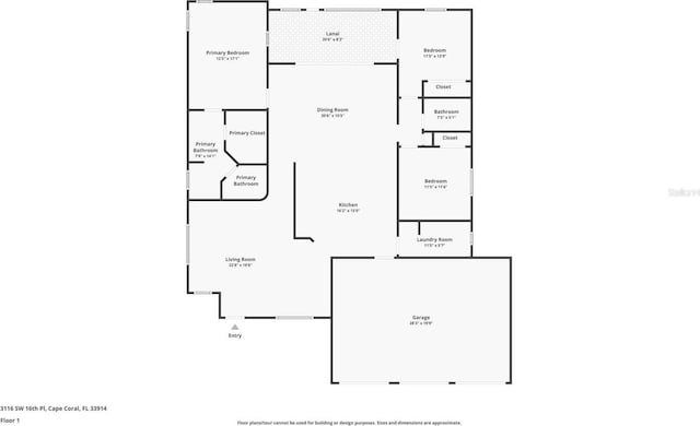 3116 SW 16th Pl, Cape Coral, FL 33914 - view of room layout