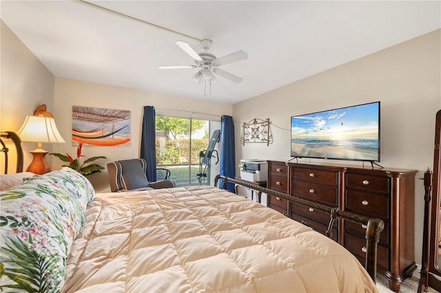 311 Garvin St Unit 301B, Punta Gorda, FL 33950 - bedroom with access to exterior and ceiling fan