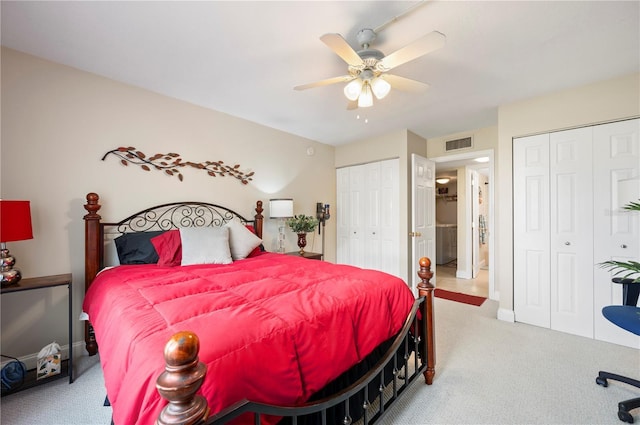 311 Garvin St Unit 301B, Punta Gorda, FL 33950 - bedroom with multiple closets, carpet floors, and a ceiling fan