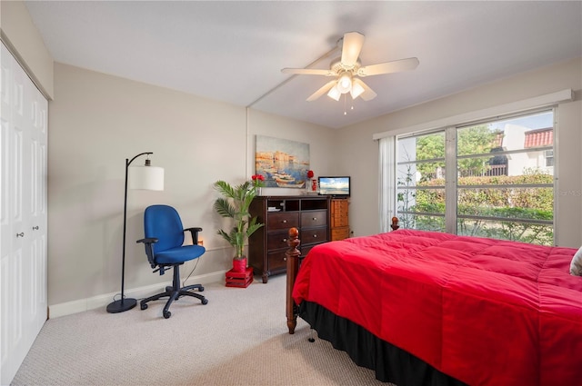 311 Garvin St Unit 301B, Punta Gorda, FL 33950 - carpeted bedroom with a closet and ceiling fan