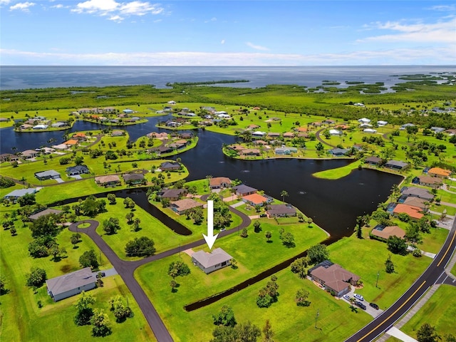 17200 Mint Ln, Punta Gorda, FL 33955 - aerial perspective of suburban area with a large body of water