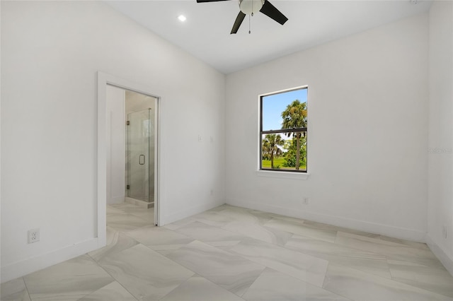 17200 Mint Ln, Punta Gorda, FL 33955 - empty room with a ceiling fan and recessed lighting