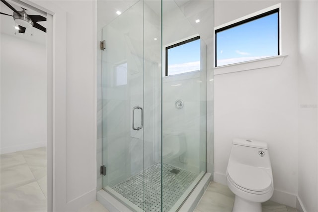 17200 Mint Ln, Punta Gorda, FL 33955 - full bath featuring a stall shower and ceiling fan