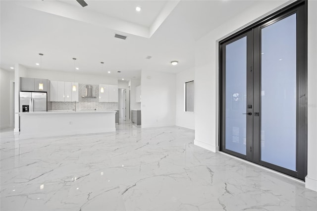 16506 Cape Horn Blvd, Punta Gorda, FL 33955 - unfurnished living room with recessed lighting and light marble finish flooring
