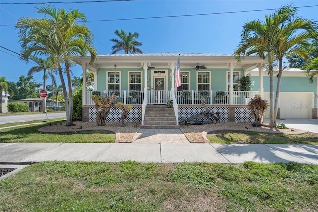 233 Durrance St, Punta Gorda, FL 33950 - view of front of home featuring covered porch and ceiling fan