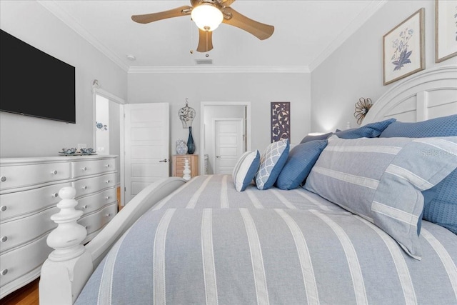 233 Durrance St, Punta Gorda, FL 33950 - bedroom featuring crown molding and ceiling fan