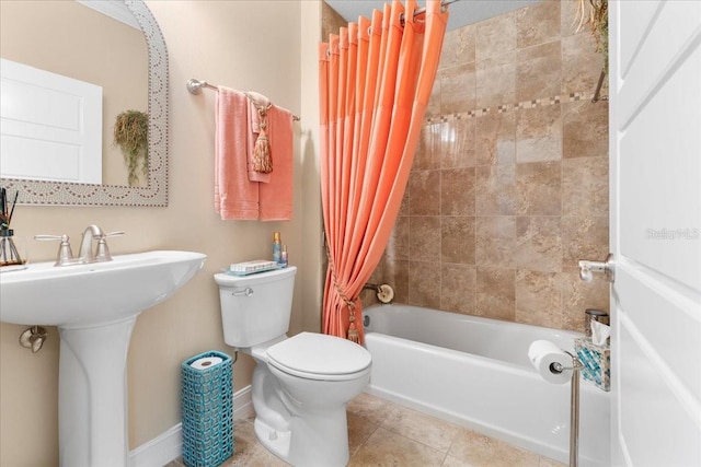 233 Durrance St, Punta Gorda, FL 33950 - full bathroom featuring shower / tub combo with curtain and tile patterned flooring