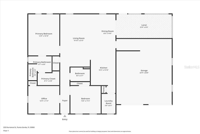233 Durrance St, Punta Gorda, FL 33950 - view of floor plan / room layout